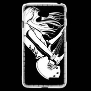 Coque LG L70 Musicienne guitare électrique en noir et blanc