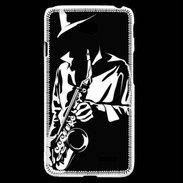 Coque LG L70 Saxophoniste en noir et blanc