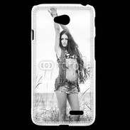 Coque LG L70 Hippie noir et blanc