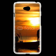 Coque LG L70 Couché de soleil pêcheur