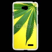 Coque LG L70 Feuille de cannabis sur fond jaune