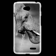 Coque LG L70 Elephant d'Afrique en noir et blanc