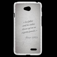 Coque LG L70 Les Folies Gris Citation Oscar Wilde
