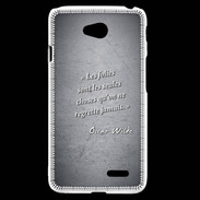 Coque LG L70 Les Folies Noir Citation Oscar Wilde
