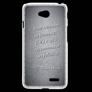 Coque LG L70 Jeuness folie Noir Citation Oscar Wilde