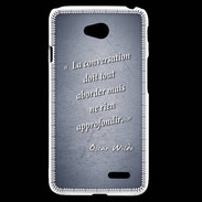 Coque LG L70 La conversation Bleu Citation Oscar Wilde