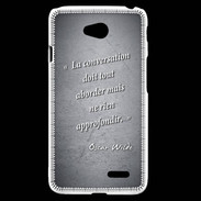Coque LG L70 La conversation Noir Citation Oscar Wilde