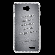 Coque LG L70 La musique Noir Citation Oscar Wilde
