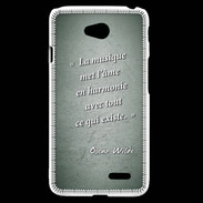 Coque LG L70 La musique Vert Citation Oscar Wilde