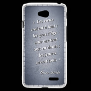 Coque LG L70 Les vieux Bleu Citation Oscar Wilde