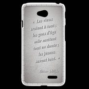 Coque LG L70 Les vieux Gris Citation Oscar Wilde