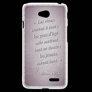 Coque LG L70 Les vieux Rose Citation Oscar Wilde