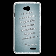 Coque LG L70 Les vieux Turquoise Citation Oscar Wilde