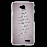 Coque LG L70 Quart d'heure Rose Citation Oscar Wilde