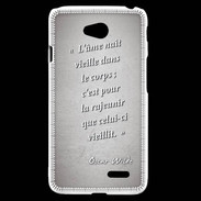 Coque LG L70 Ame nait Gris Citation Oscar Wilde