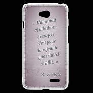 Coque LG L70 Ame nait Rose Citation Oscar Wilde