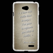 Coque LG L70 Ame nait Sepia Citation Oscar Wilde