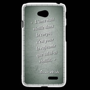 Coque LG L70 Ame nait Vert Citation Oscar Wilde