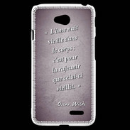 Coque LG L70 Ame nait Violet Citation Oscar Wilde