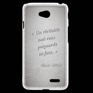 Coque LG L70 Ami poignardée Gris Citation Oscar Wilde