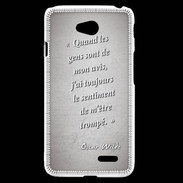 Coque LG L70 Avis gens Gris Citation Oscar Wilde