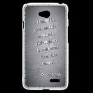 Coque LG L70 Avis gens Noir Citation Oscar Wilde