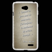 Coque LG L70 Avis gens Sepia Citation Oscar Wilde