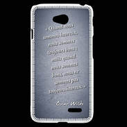 Coque LG L70 Bons heureux Bleu Citation Oscar Wilde