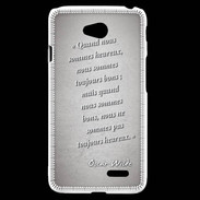 Coque LG L70 Bons heureux Gris Citation Oscar Wilde