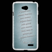 Coque LG L70 Bons heureux Turquoise Citation Oscar Wilde