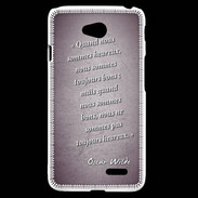 Coque LG L70 Bons heureux Violet Citation Oscar Wilde