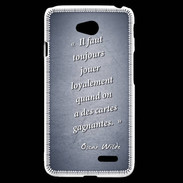 Coque LG L70 Cartes gagnantes Bleu Citation Oscar Wilde