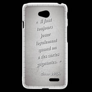 Coque LG L70 Cartes gagnantes Gris Citation Oscar Wilde