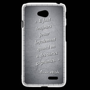 Coque LG L70 Cartes gagnantes Noir Citation Oscar Wilde