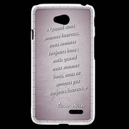 Coque LG L70 Bons heureux Rose Citation Oscar Wilde