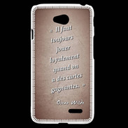 Coque LG L70 Cartes gagnantes Rouge Citation Oscar Wilde