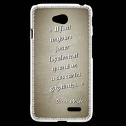 Coque LG L70 Cartes gagnantes Sepia Citation Oscar Wilde