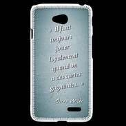 Coque LG L70 Cartes gagnantes Turquoise Citation Oscar Wilde