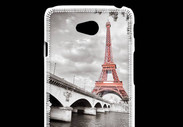 Coque LG L70 Tour Eiffel rouge sur fond en noir et blanc
