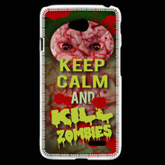 Coque LG L70 Keep Calm and Kill Zombies Cervelle