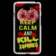 Coque LG L70 Keep Calm and Kill Zombies Noir