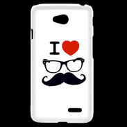 Coque LG L70 I love Lunette Moustache