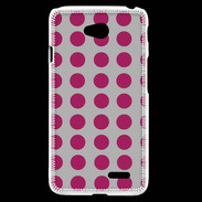 Coque LG L70 pois gris & framboise