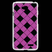 Coque LG L70 losange noir & rose