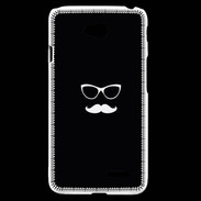 Coque LG L70 moustache noir & blanc