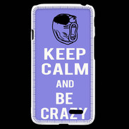 Coque LG L70 Keep calm Be Crazy Bleu