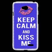 Coque LG L70 Keep Calm Kiss me Bleu