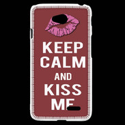 Coque LG L70 Keep Calm Kiss me Brique