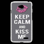 Coque LG L70 Keep Calm Kiss me Gris