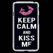Coque LG L70 Keep Calm Kiss me Noir
